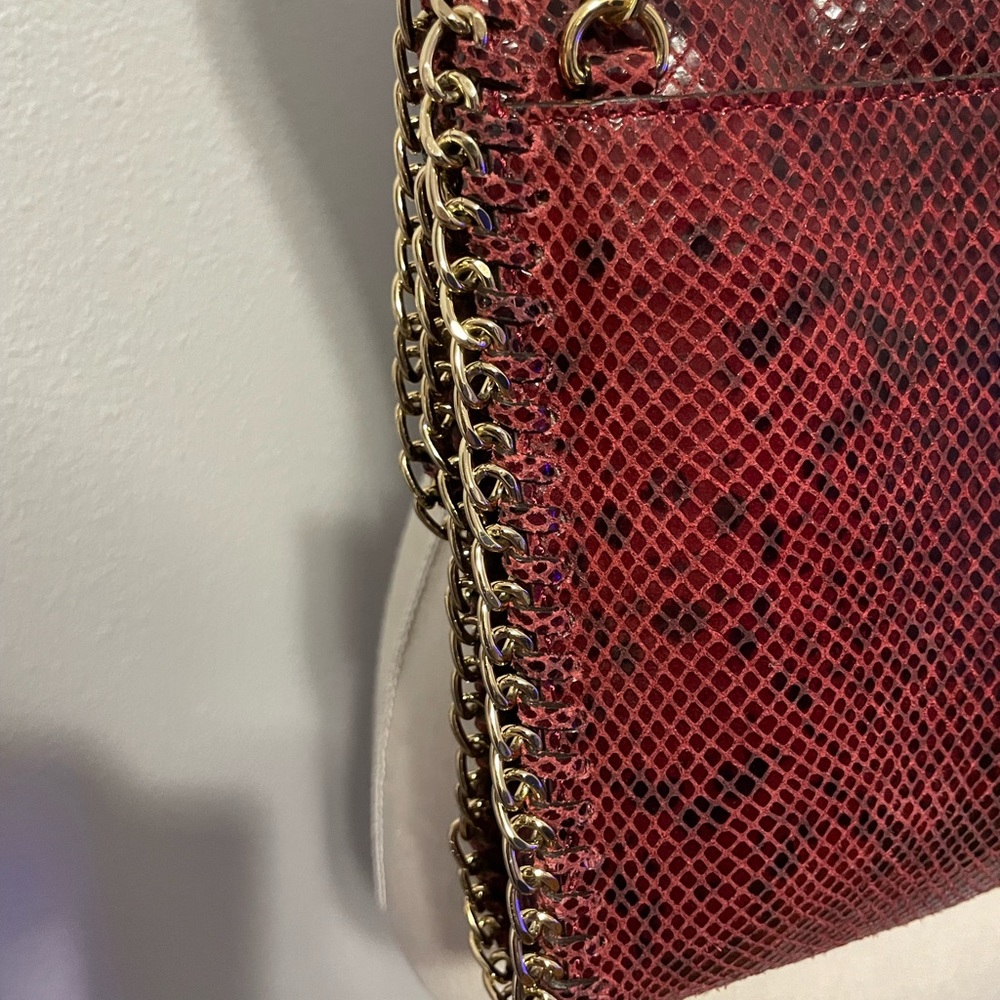 Michael Kors Oversize Chelsea Python Embossed Red… - image 7